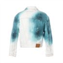 Spray-Painted Splash-Ink Printed Washed Denim Jacket