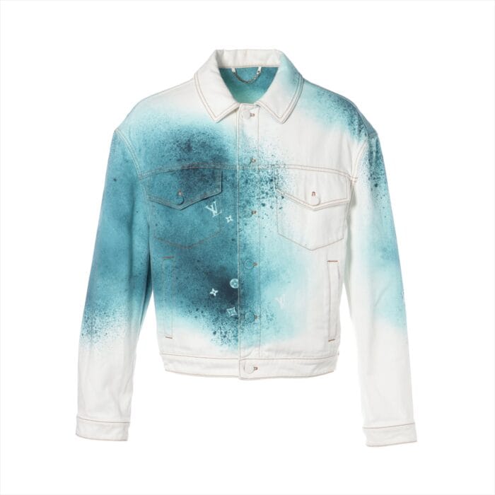 Spray-Painted Splash-Ink Printed Washed Denim Jacket