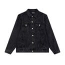 Oversized Black Denim Jacket Button Up