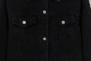 Oversized Black Denim Jacket Button Up