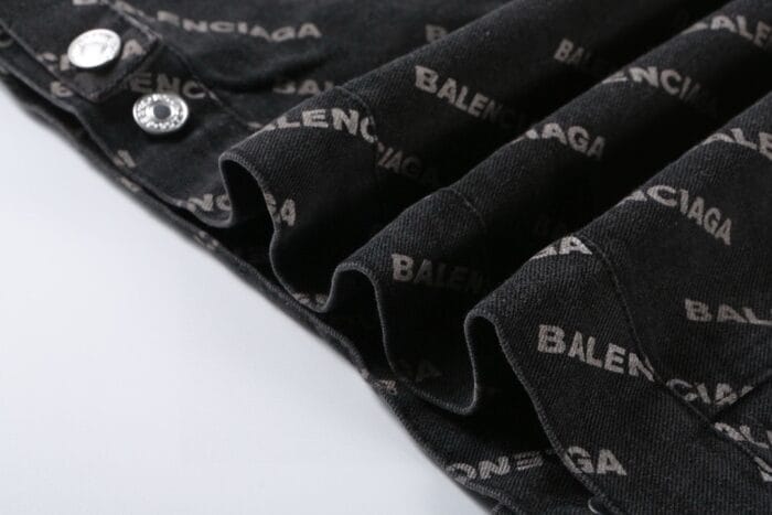 Balenciaga Black All-Over Logo Print - Image 4