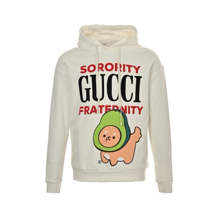 Gucci Kawaii Flocked Letters Hooded Sweatshirt