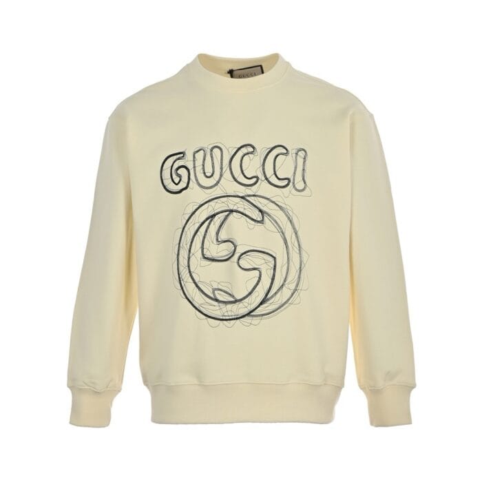 Gucci New Embroidered Logo Round Neck Sweatshirt