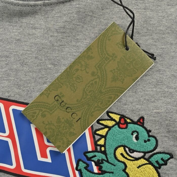 Gucci New Dragon Letter Print Dinosaur Embroidered Sweatshirt - Image 7