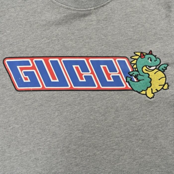 Gucci New Dragon Letter Print Dinosaur Embroidered Sweatshirt - Image 8